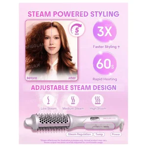 انواع لوازم آرایشی و مکمل ها برس سشوار بخاردار شیگلم مدل Hydra Shot Steam Blowout Brush Pro